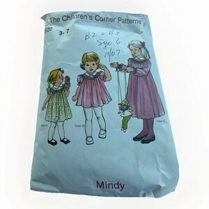 The Children's Corner Sewing Pattern #8 Mindy Size 3-7 Years Smocked Dress Cut